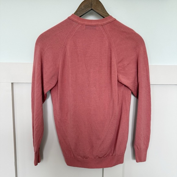 Edinburgh Washable Lambswool V Neck Cardigan SM Dusty Rose Golf Preppy Grandpa - Picture 5 of 9